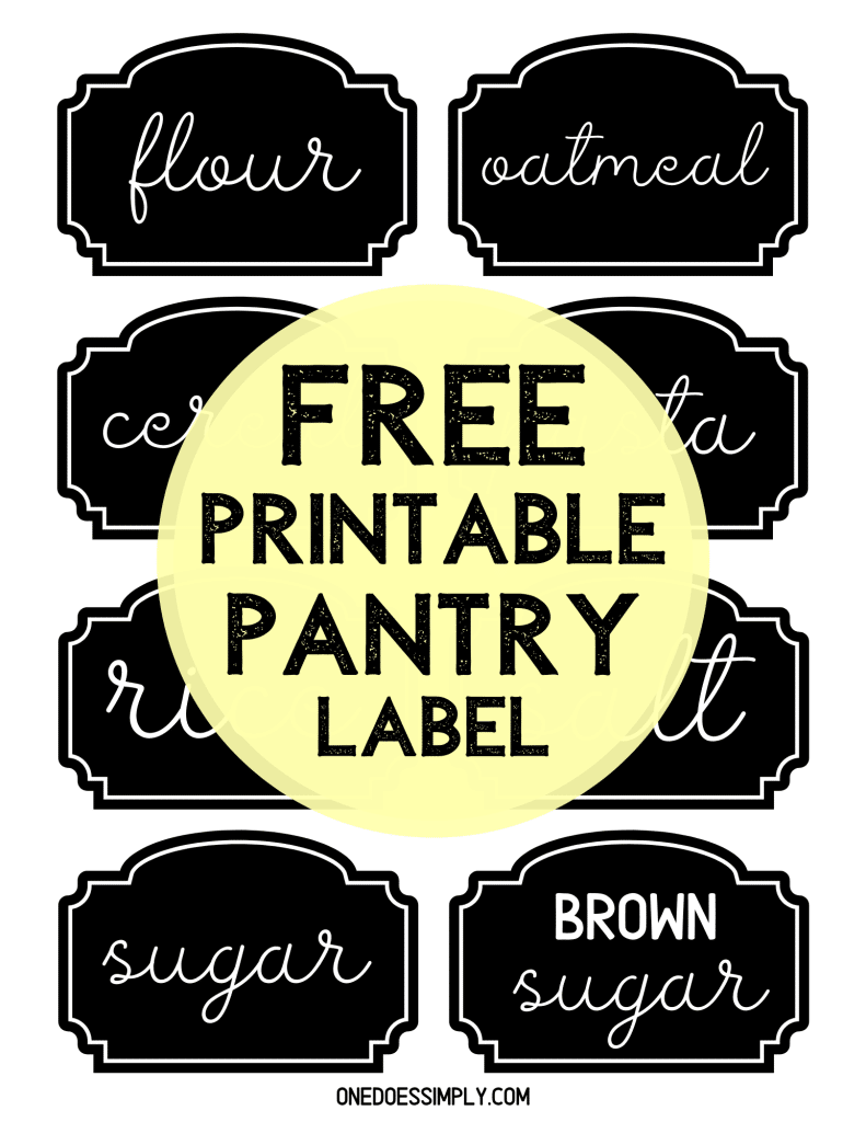 Pantry Labels Free Printable
