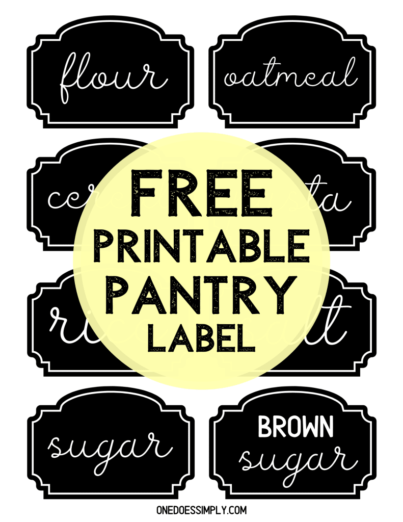 Free Printable Pantry Label ONE DOES SIMPLY