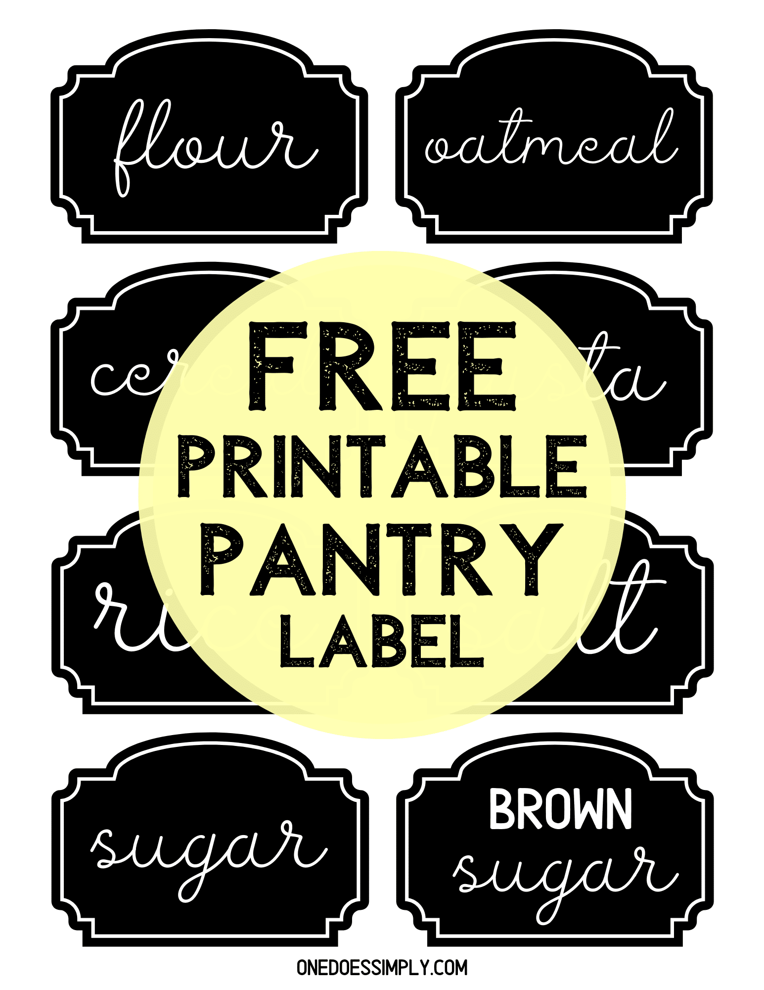 Printable Kitchen Labels
