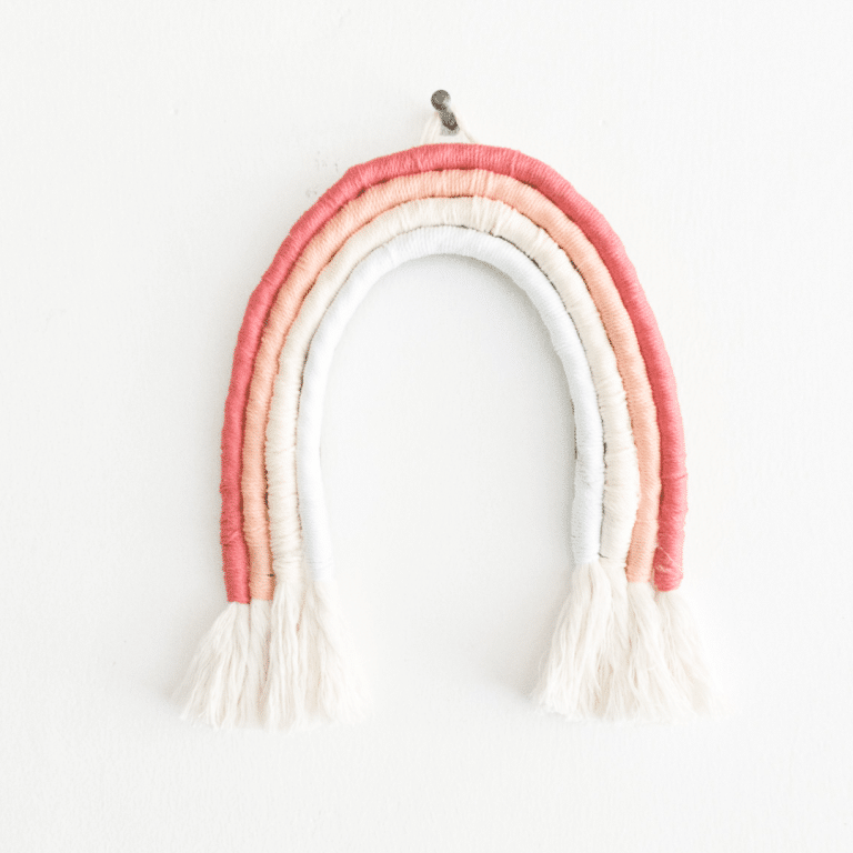 Easy + Cheap DIY Rainbow Wall Hanging (without any needle!)