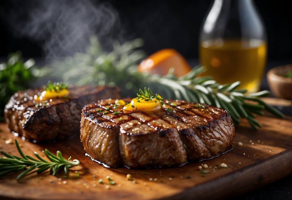 The cote de boeuf sizzles on the grill, its juices bubbling and caramelizing. A sprinkle of sea salt and a drizzle of herb-infused oil add the finishing touches before it is elegantly presented on a wooden serving